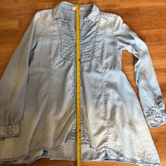 Vintage America Blues Womens Sz Small Boho Lyocell Tunic ruffle button down - Picture 10 of 10